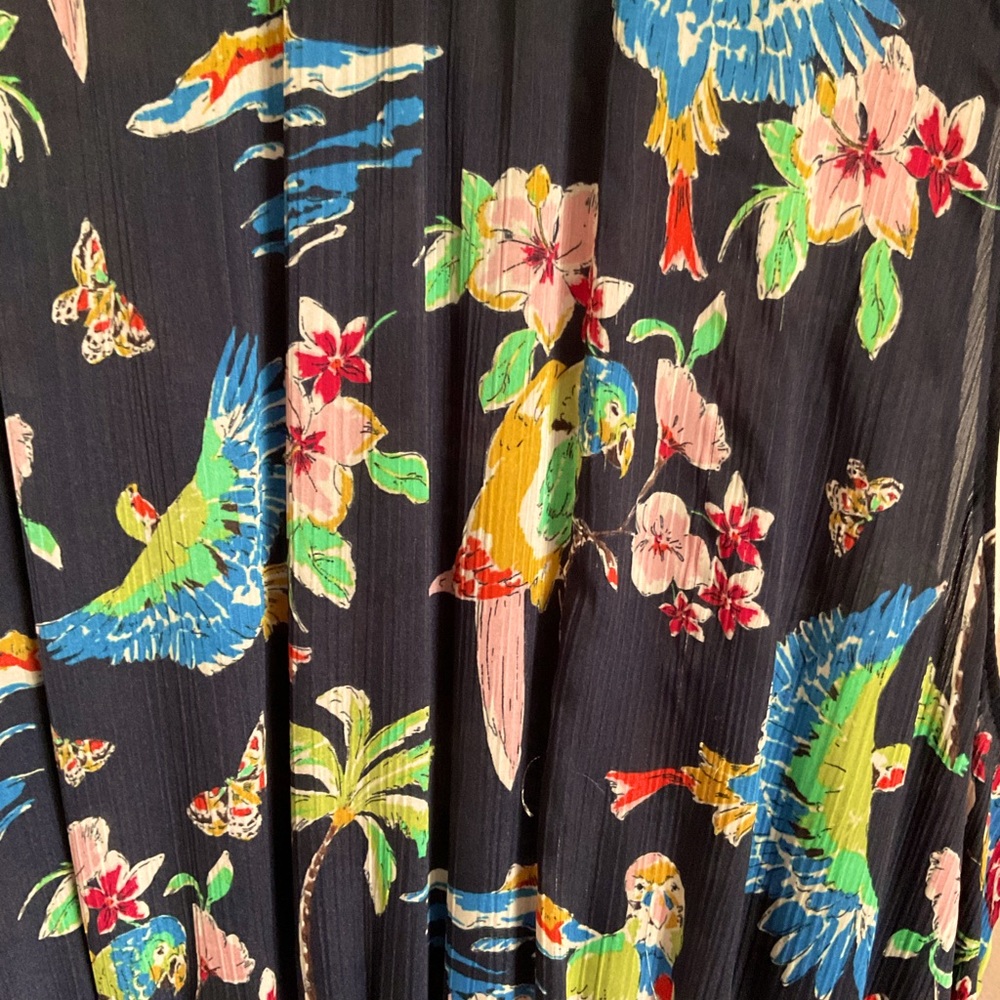 🦜ZARA BASIC Pretty Pleated Tropical Print Dress🌺